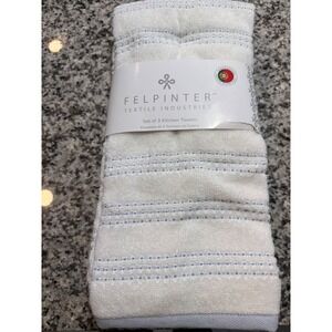 Felpinter Textile Industries Set 3 Kitchen Towels White Blue Striped Cotton NWT